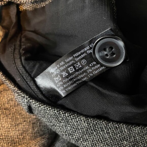 FILIPPA K Herringbone Wool Pencil-like Office Academia Grey Mini Skirt sz M - Picture 6 of 7